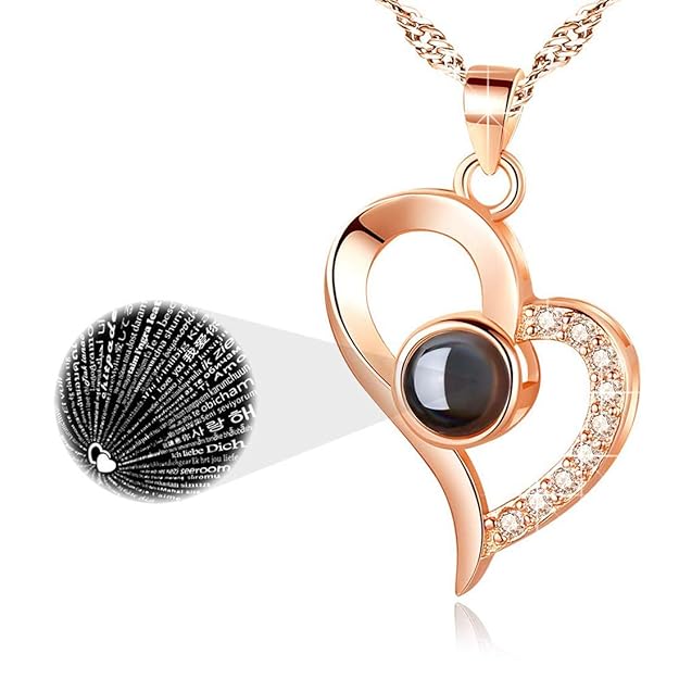 100 Languages "I Love You" Necklace Rose Gift Box