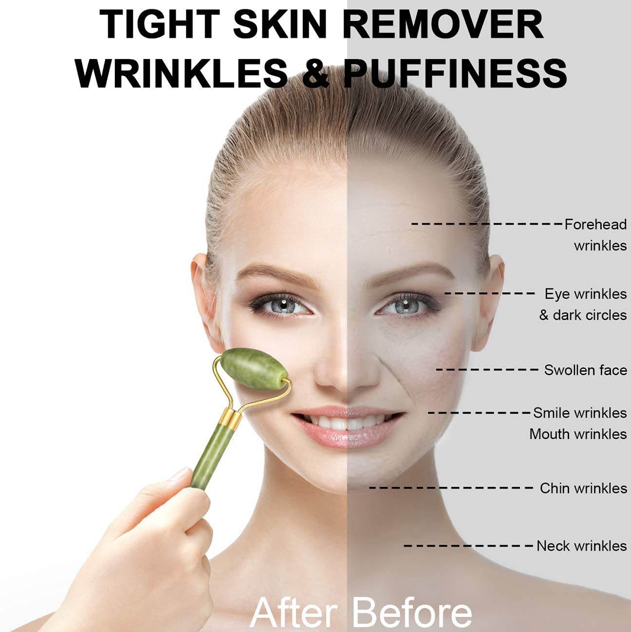 Jade Roller And Gua Sha Set For Glowing Skin - Amora Essentials
