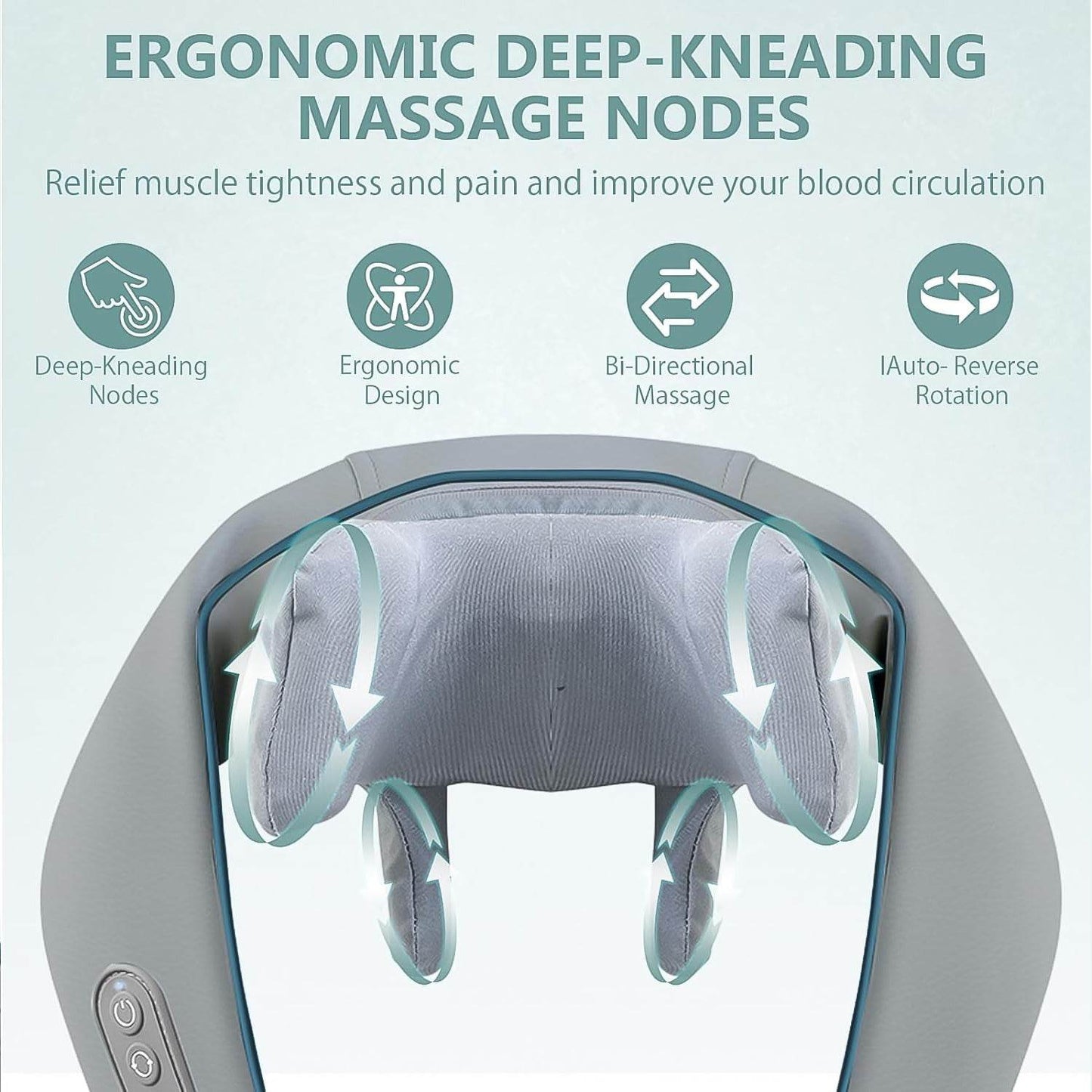 Neck Shoulder Massagers With Heat Electric Rechargeable (1 Pc) - Amora Essentials