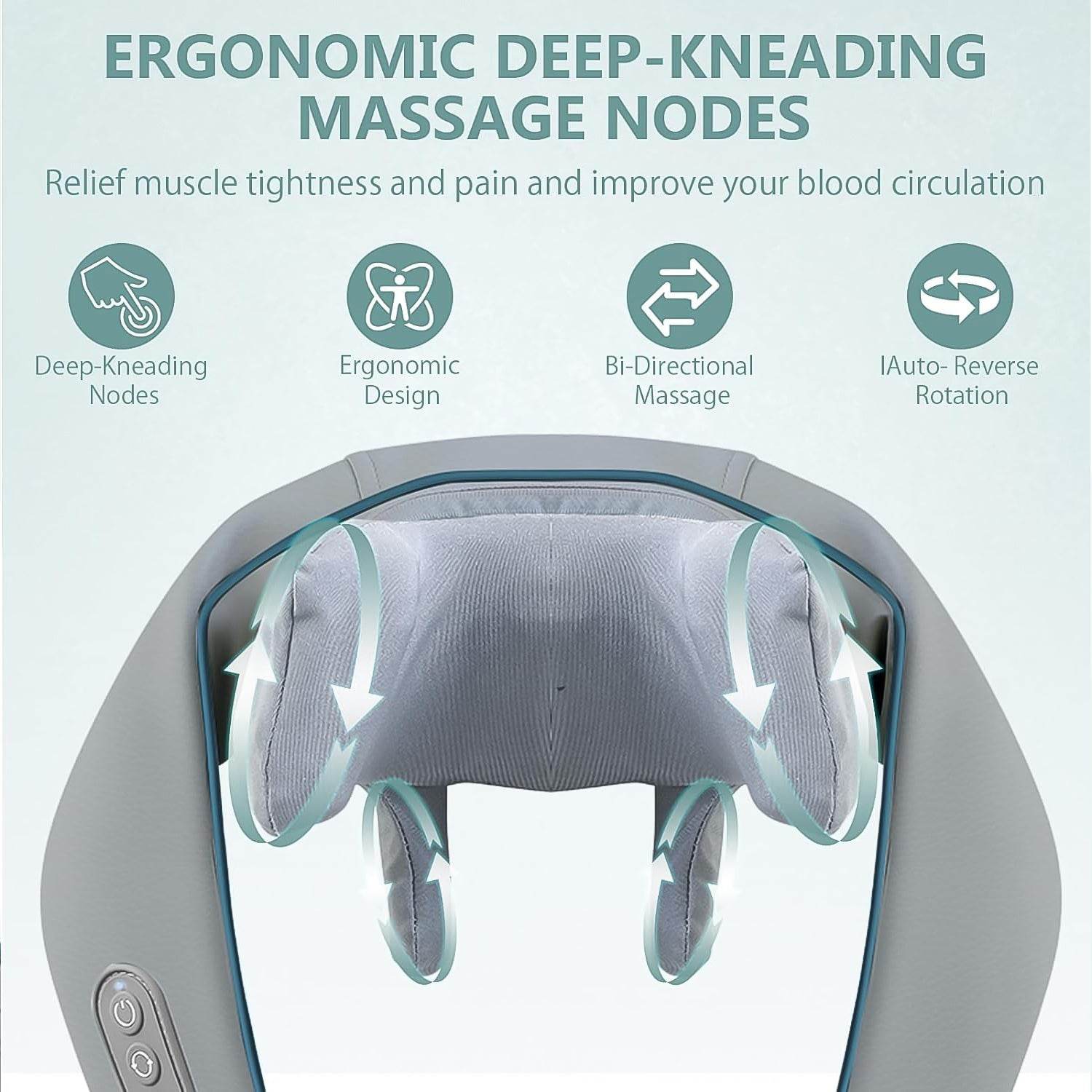 Neck Shoulder Massagers With Heat Electric Rechargeable (1 Pc) - Amora Essentials