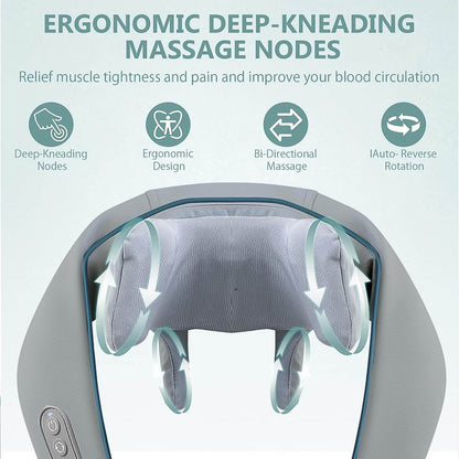 Neck Shoulder Massagers With Heat Electric Rechargeable (1 Pc) - Amora Essentials