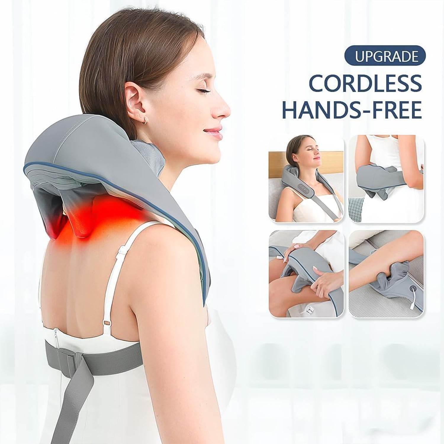 Neck Shoulder Massagers With Heat Electric Rechargeable (1 Pc) - Amora Essentials
