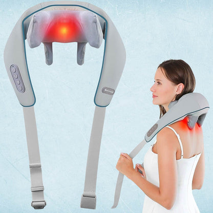 Neck Shoulder Massagers With Heat Electric Rechargeable (1 Pc) - Amora Essentials