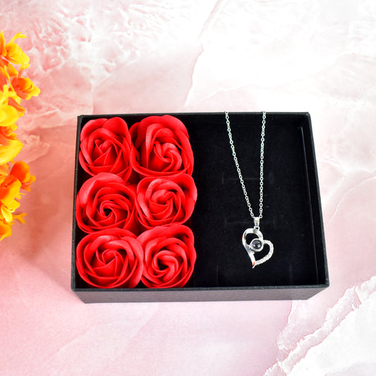 100 Languages "I Love You" Necklace Rose Gift Box
