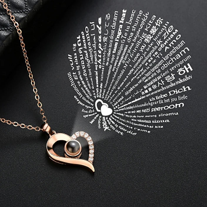 100 Languages "I Love You" Necklace Rose Gift Box
